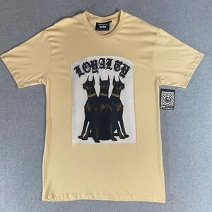 Supermassive Mens Loyalty Doberman Graphic T-Shirt Cream Large NEW